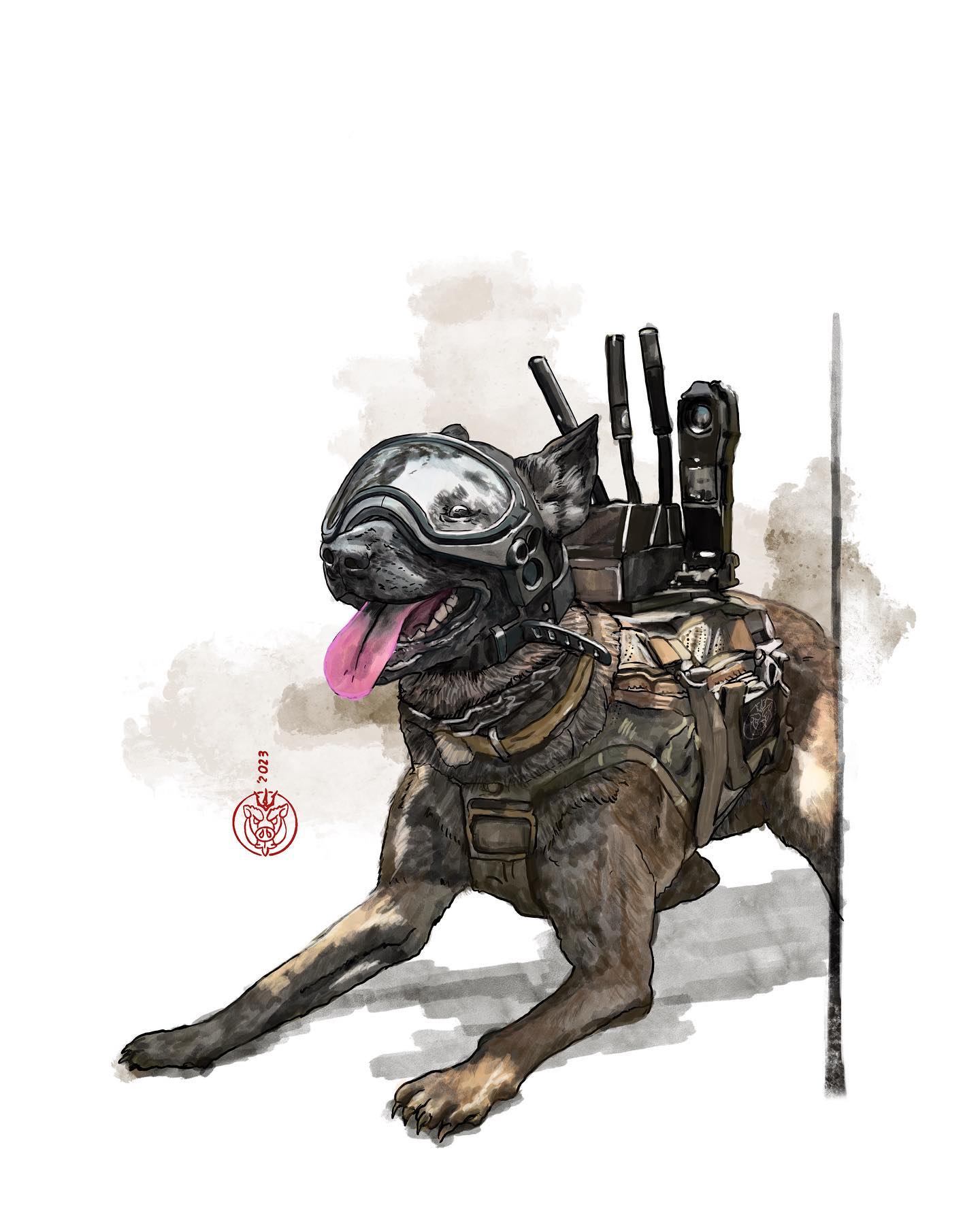 K9-Spürhund bei der Detektion