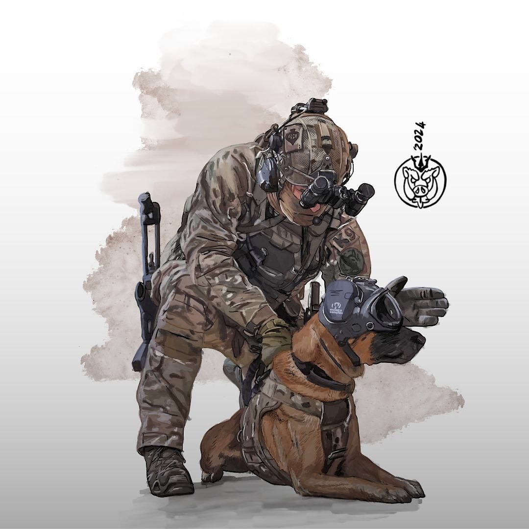 K9-Spürhund bei der Detektion